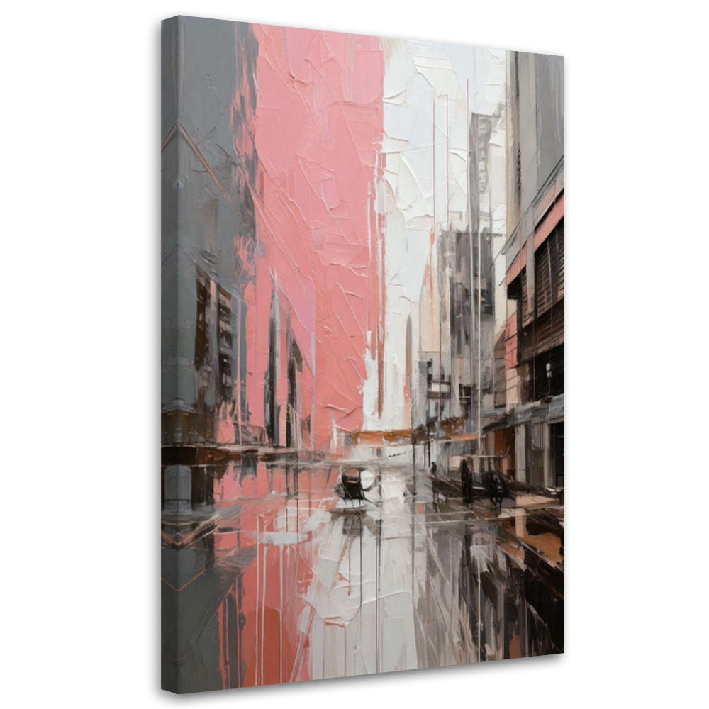 LEINWANDBILD Abstraktion 60x90cm - Rosa, Textil (60/90cm) - Feeby