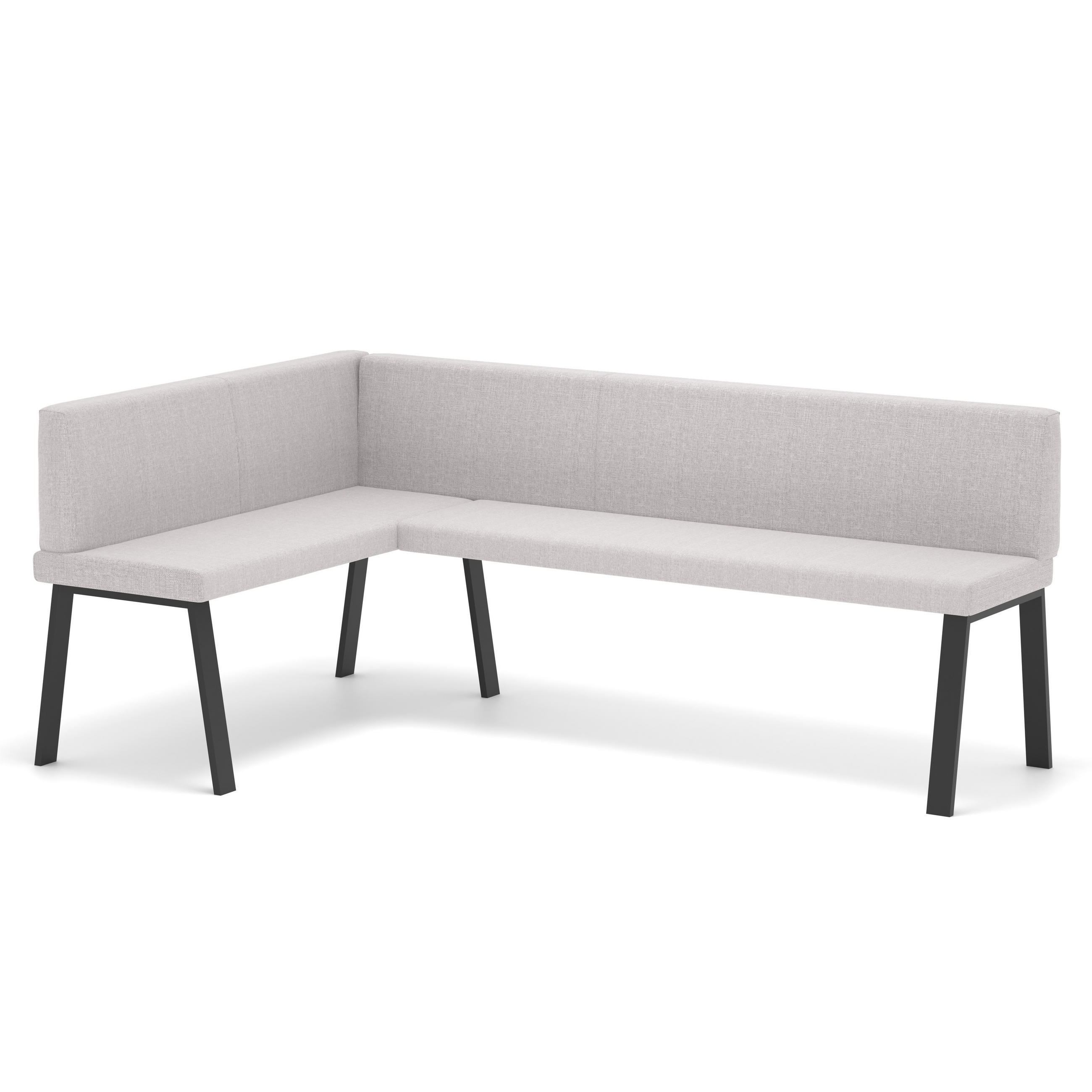 ECKBANK links MONO Y Webstoff glatt, 128/168 cm Beige - Beige, Textil/Metall (128/168cm) - Idohome