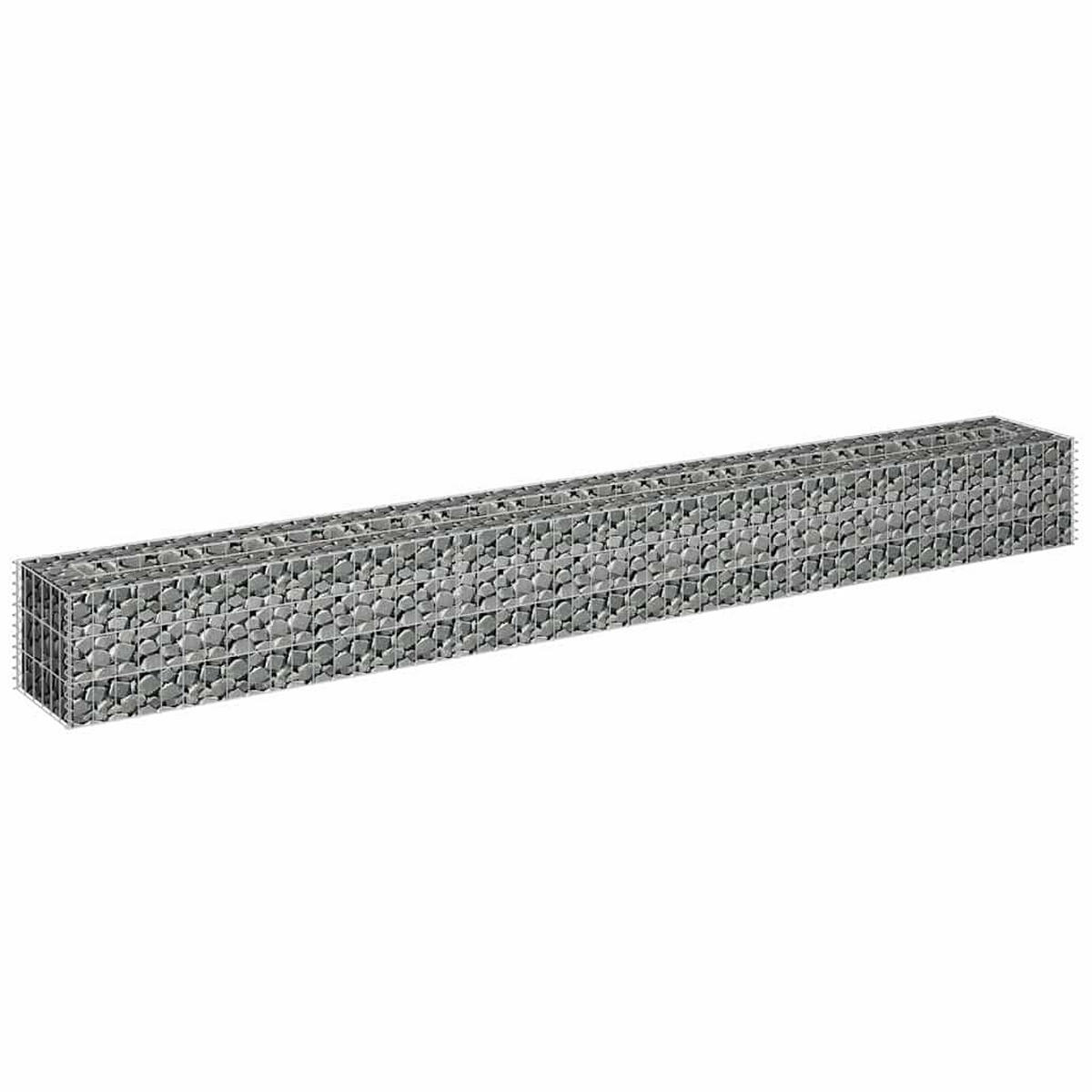 GABIONEN Hochbeet ROON aus Stahl | 270x30x30cm | Steinkorb Gabionengitter - Silberfarben, Metall (270/30/30cm) - DELUKE