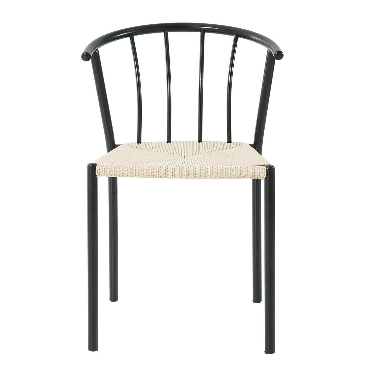 ESSZIMMERSTUHL - 2er-Set - Eisen - Beige/Schwarz, Kunststoff/Textil (52/78/51cm) - home24
