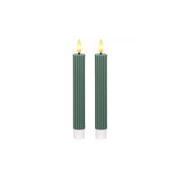 LED-KERZENSET Ø2,2x15,5 cm, Dunkelgrün - Dunkelgrün, Naturmaterialien (2.2/2.2/15.5cm) - dasmöbelwerk