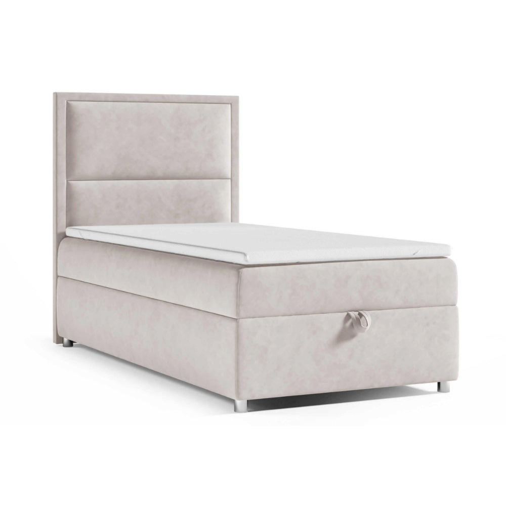 BOXBETT mit Bettkasten Trinity K-11 SINGLE Bonellfederkern inkl. Topper - Creme, Holz/Holzwerkstoff (80/200cm) - Best For Home