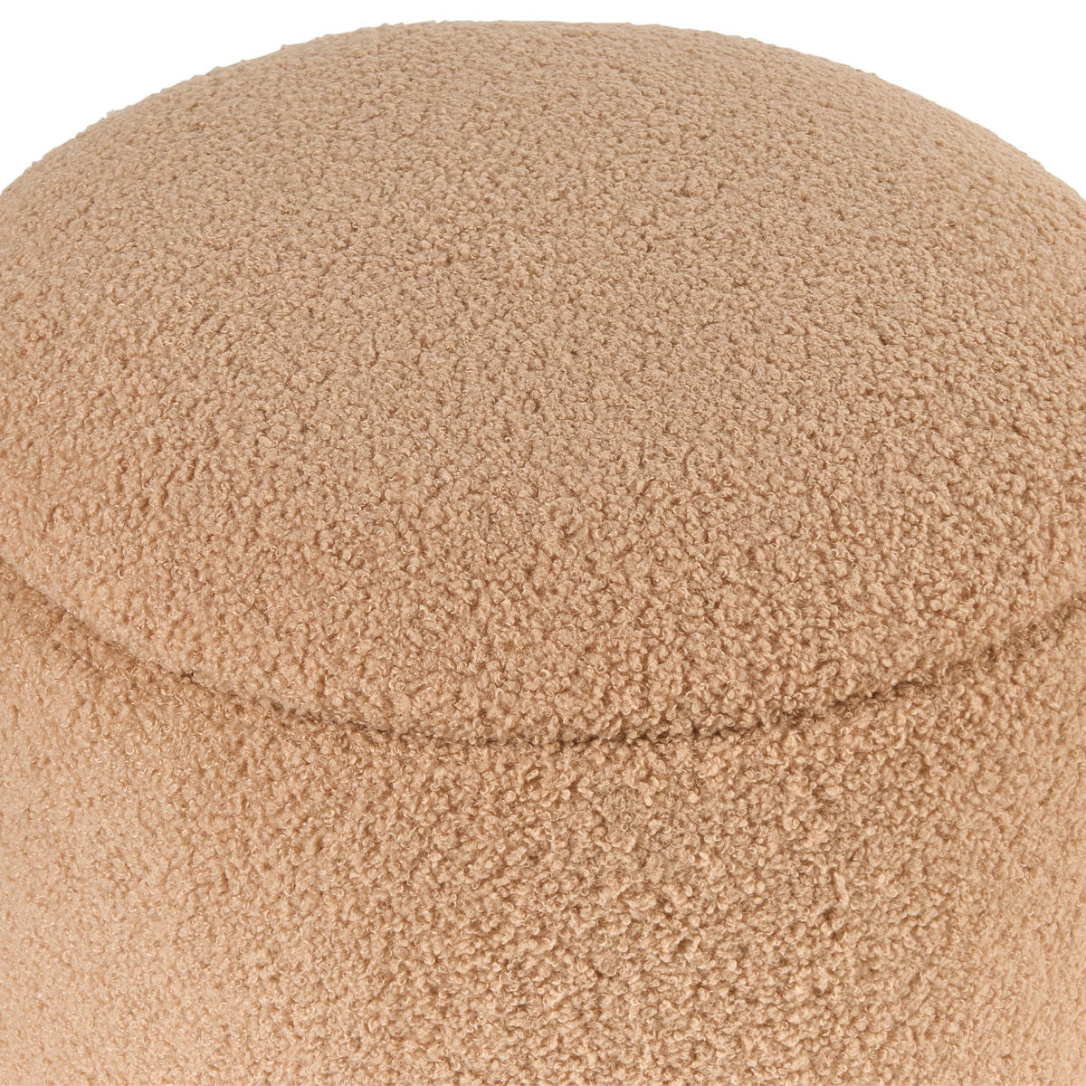PUF sada 2 ks Bouclé Světle hnědý - světle hnědá, textil (30/37/30cm) - Beliani