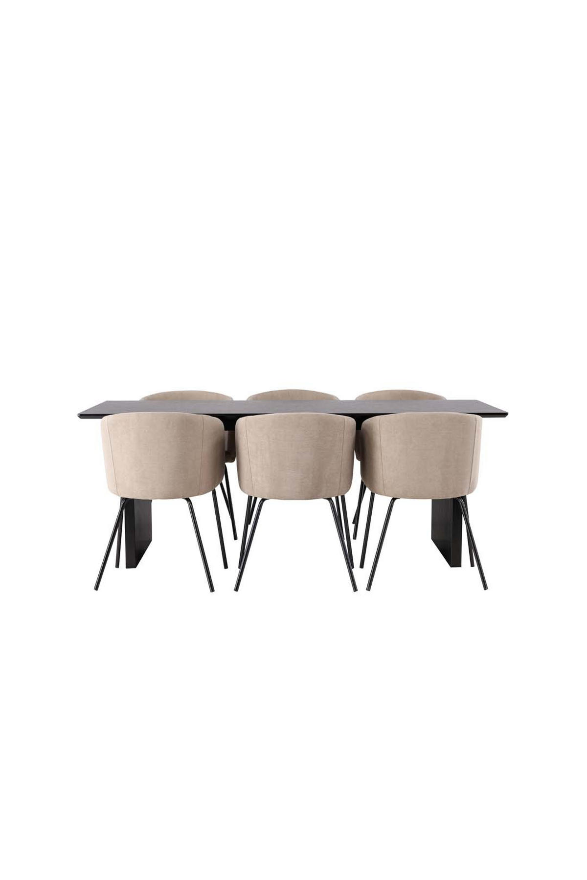 TISCHGRUPPE Schwarz - Schwarz, Holzwerkstoff (100/75/200cm) - ebuy24