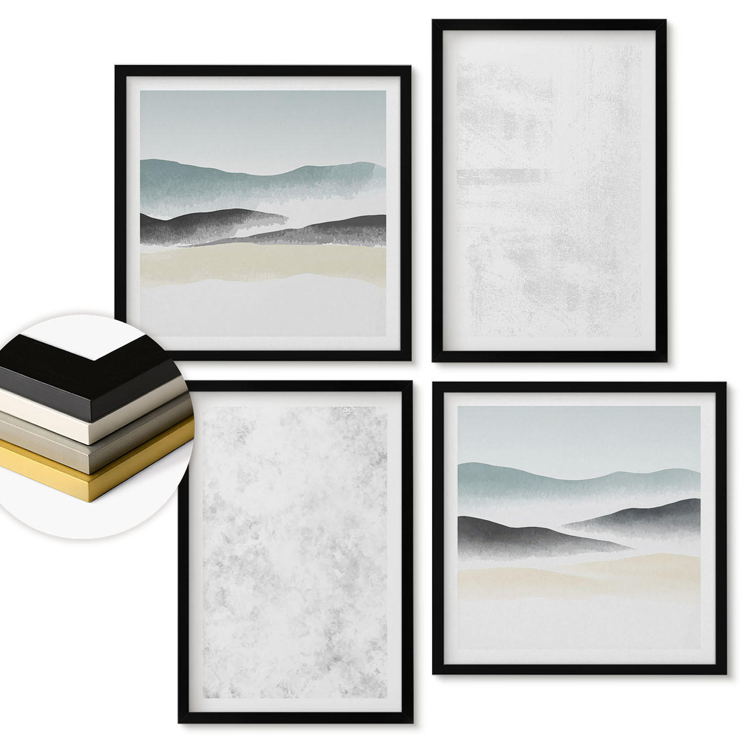 ArtPrintCave Wandbilder Schwarz 50x50 cm