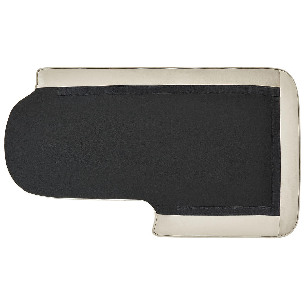 ČALOUNĚNÉ LEHÁTKO CHAISE LONGUE Sametová látka béžové levostranné Allier - černá/béžová, textil (150/75/76cm) - Beliani
