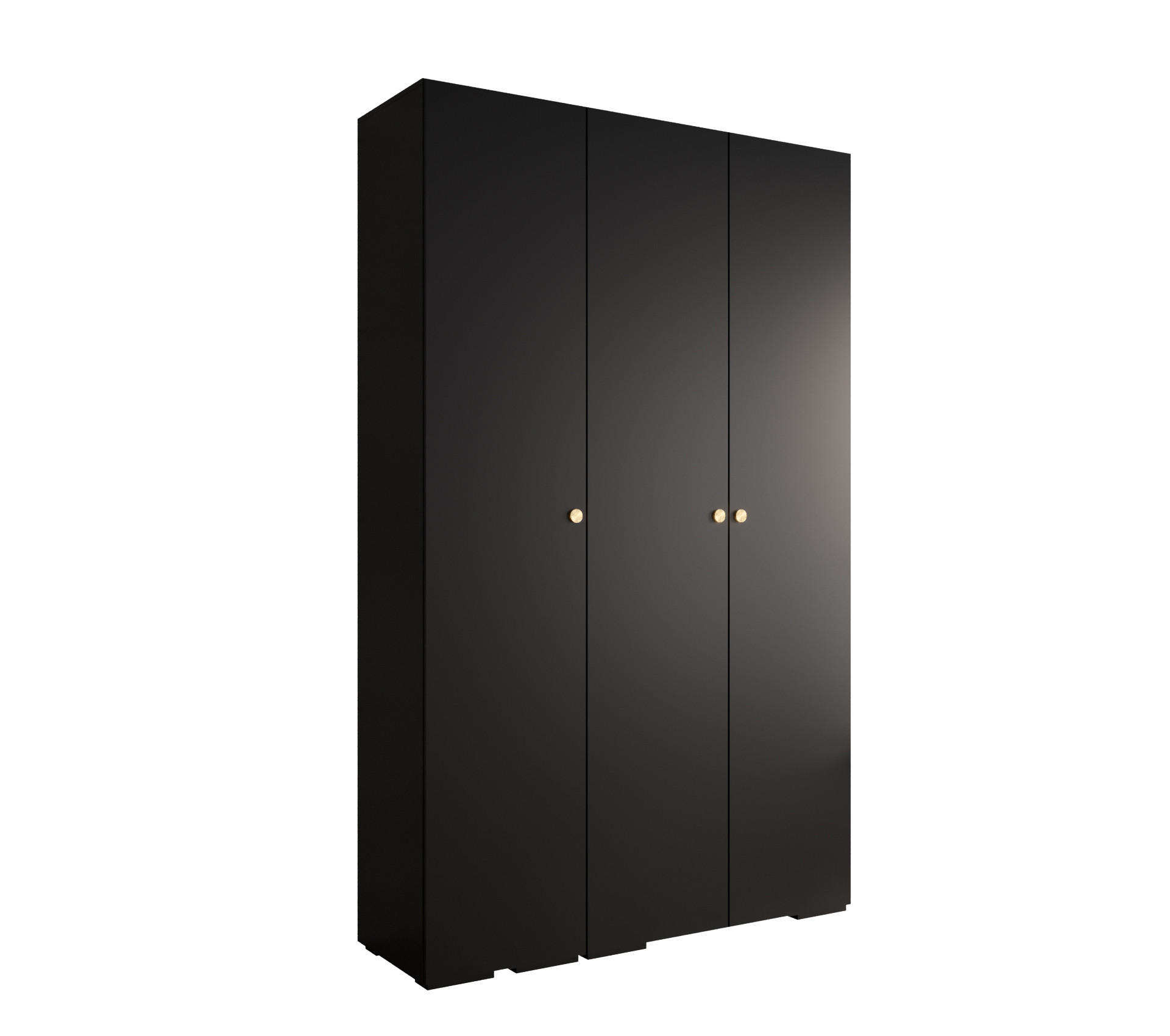 DREHTÜRENSCHRANK 236.7/150/47 3-türig - Goldfarben/Schwarz, Holz/Metall (150/236.7/47cm) - Abiks Möbel