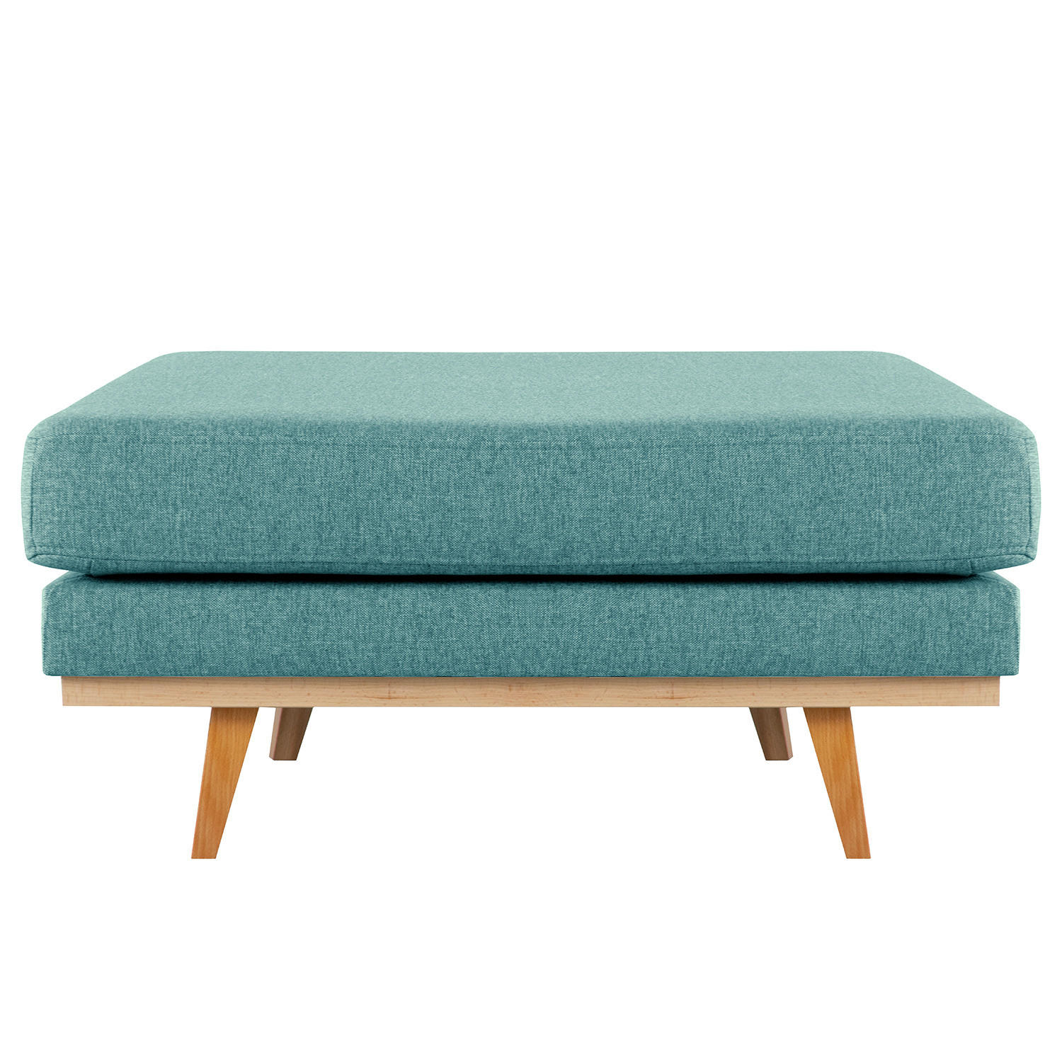 POLSTERHOCKER - Buchefarben/Petrol, Textil (85/43/60cm) - home24