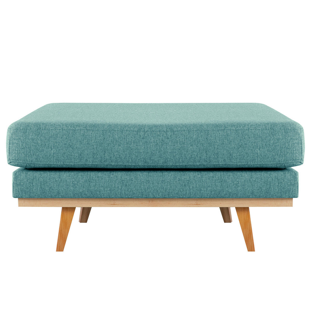 POLSTERHOCKER - Buchefarben/Petrol, Textil (85/43/60cm) - home24