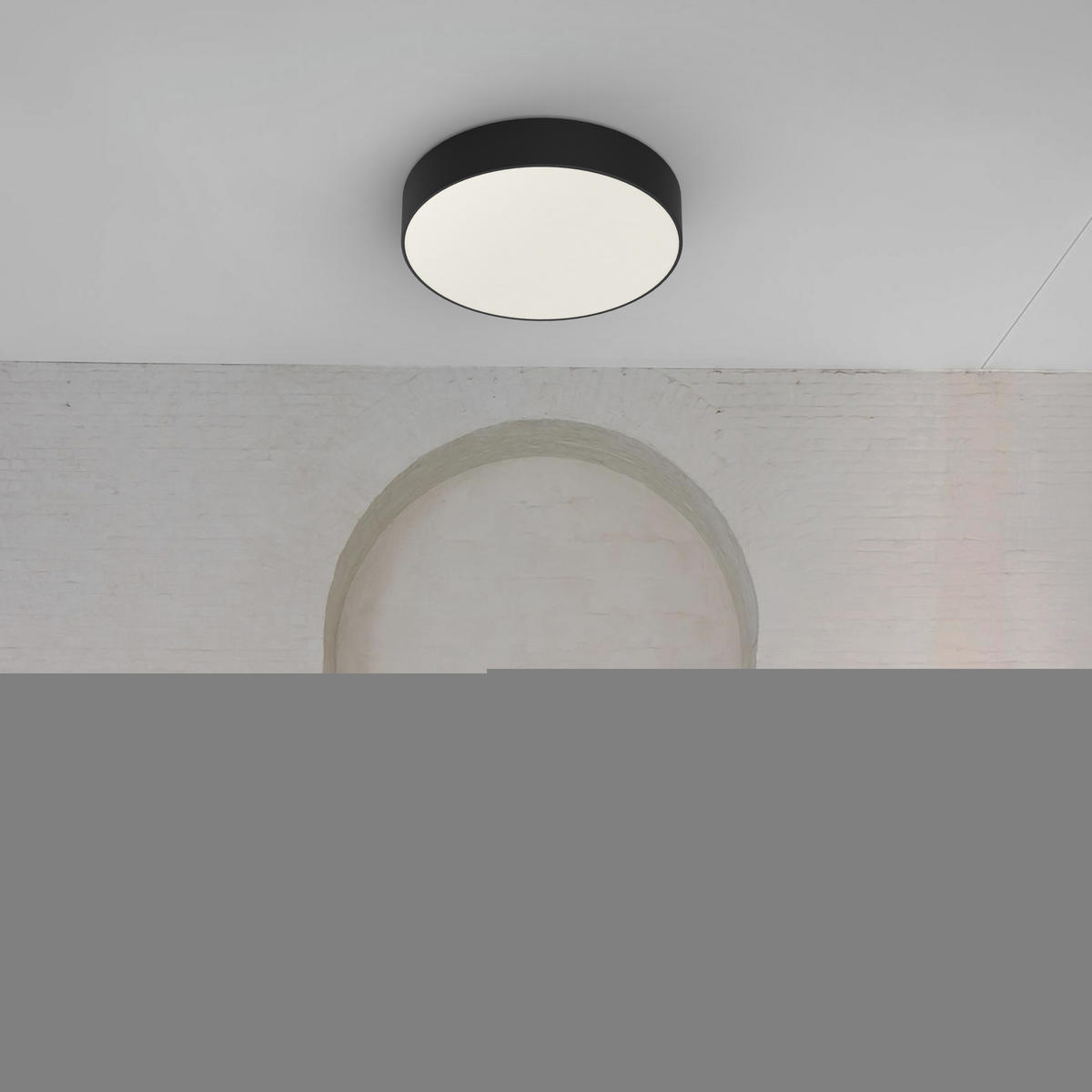 LED-DECKENLEUCHTE Punnett - Schwarz, Metall (50/50/8cm) - Lumicom