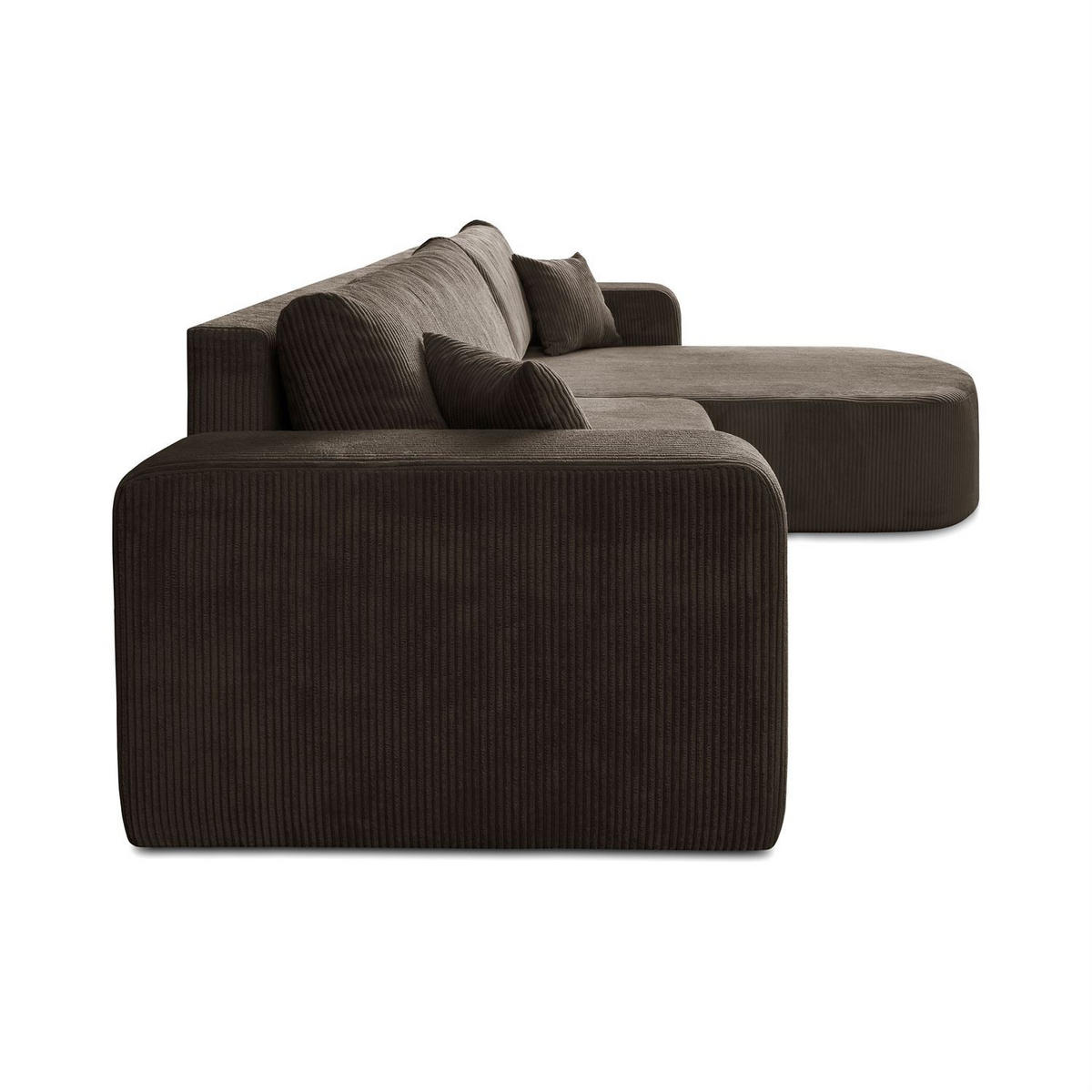 ECKSOFA SOPRANO mit Schlafunktion und Stauraum POSO 06 - Dunkelbraun, Textil (271/175cm) - Lookway