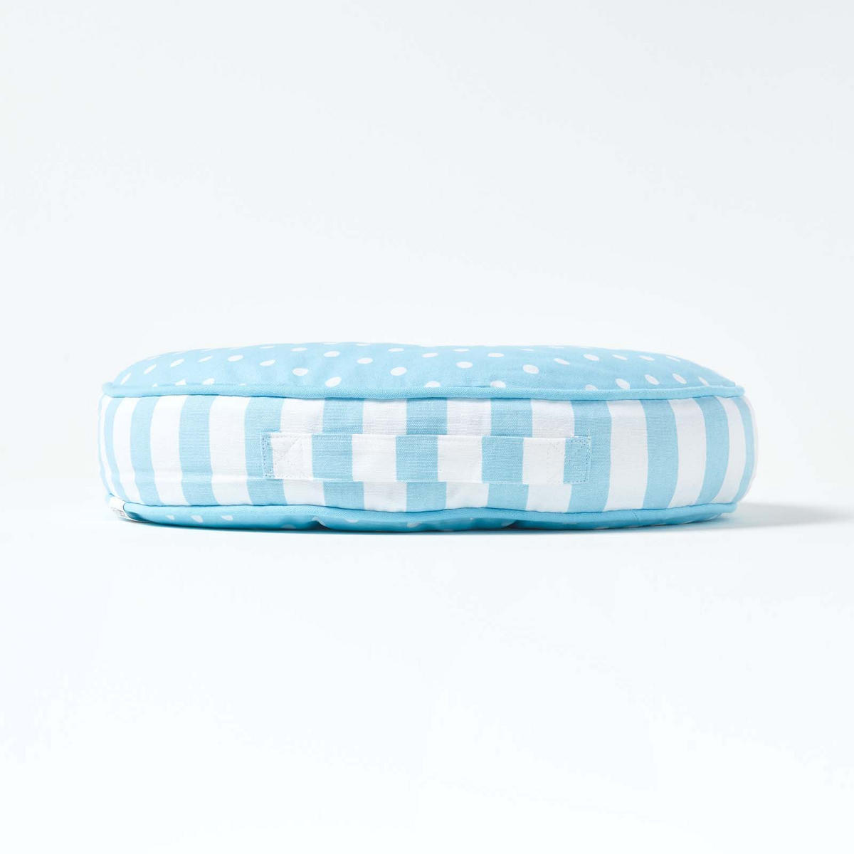 BODENKISSEN blau, Punkte & Streifen ? 43/7 cm - Blau, Textil (43/43/7cm) - Homescapes