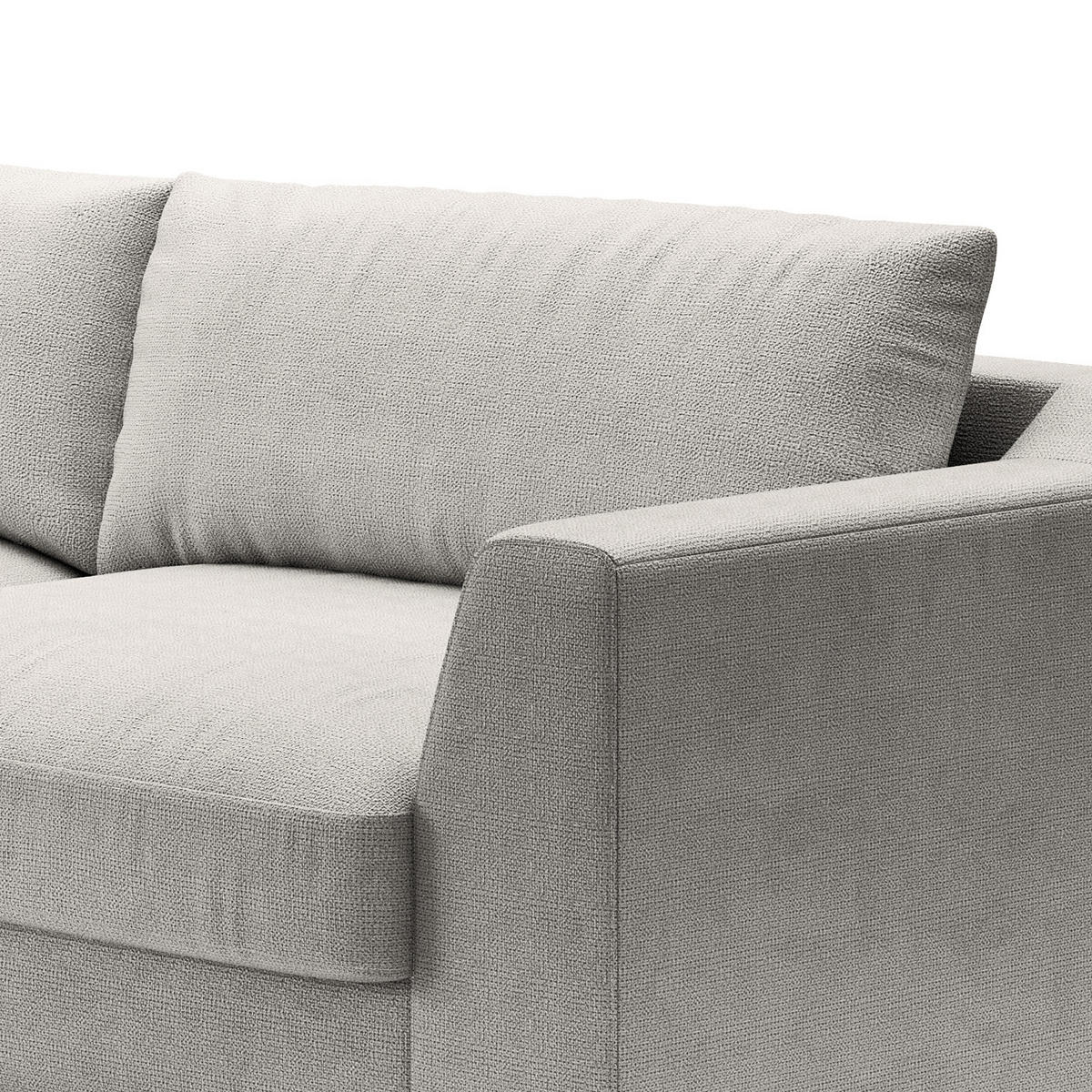 BIG-SOFA - Platinfarben/Grau, Kunststoff/Textil (274/90/112cm) - home24
