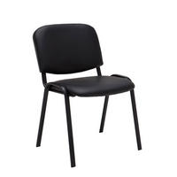 BESUCHERSTUHL Keen, Kunstleder mit Gestell Schwarz / Bezug Schwarz - Schwarz, Textil/Metall (54/79/48cm) - TPFLiving