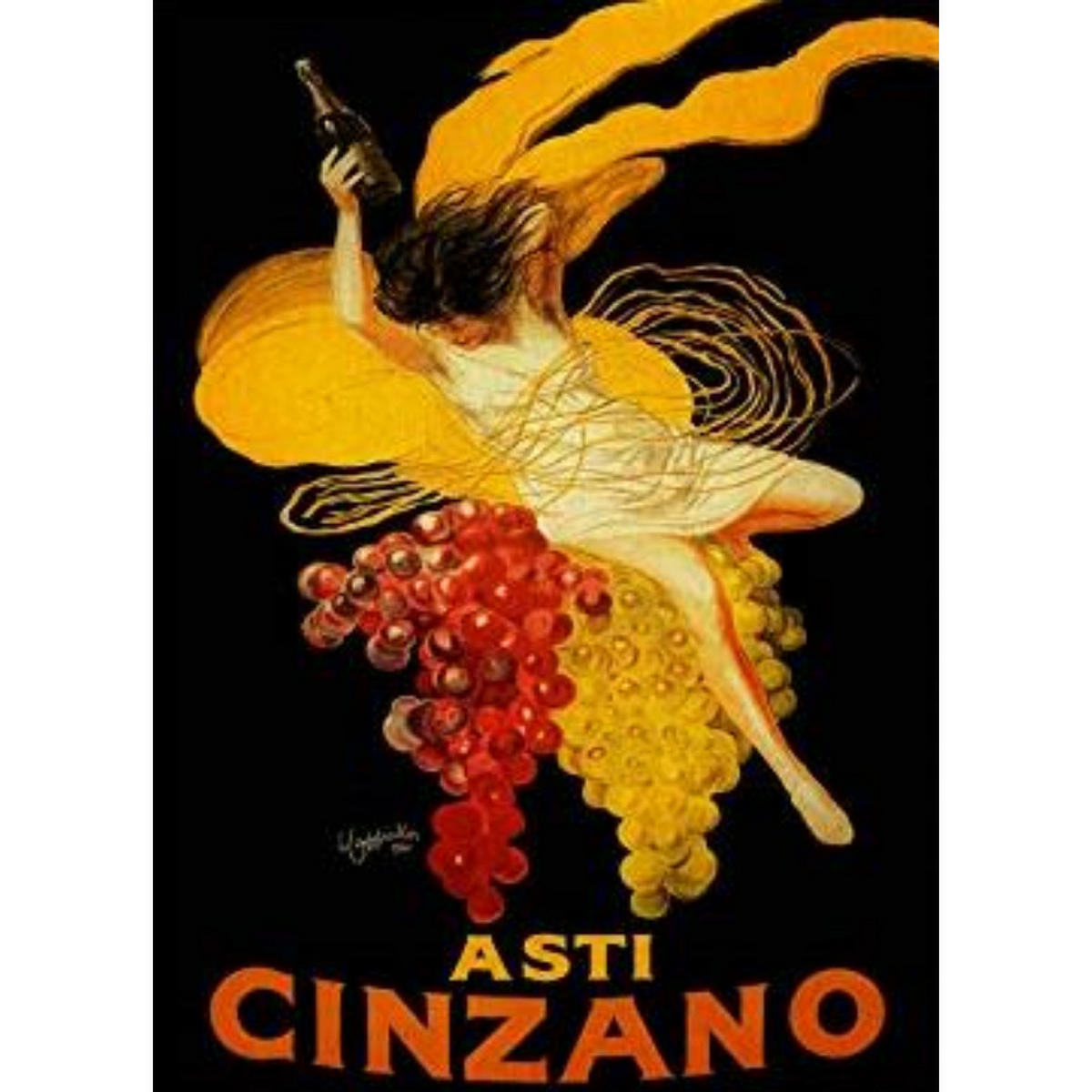 POSTER Cinzano 1910 A4 Schwarzer Rahmen - Schwarz, Papier (29.7/5/21cm) - Nacnic
