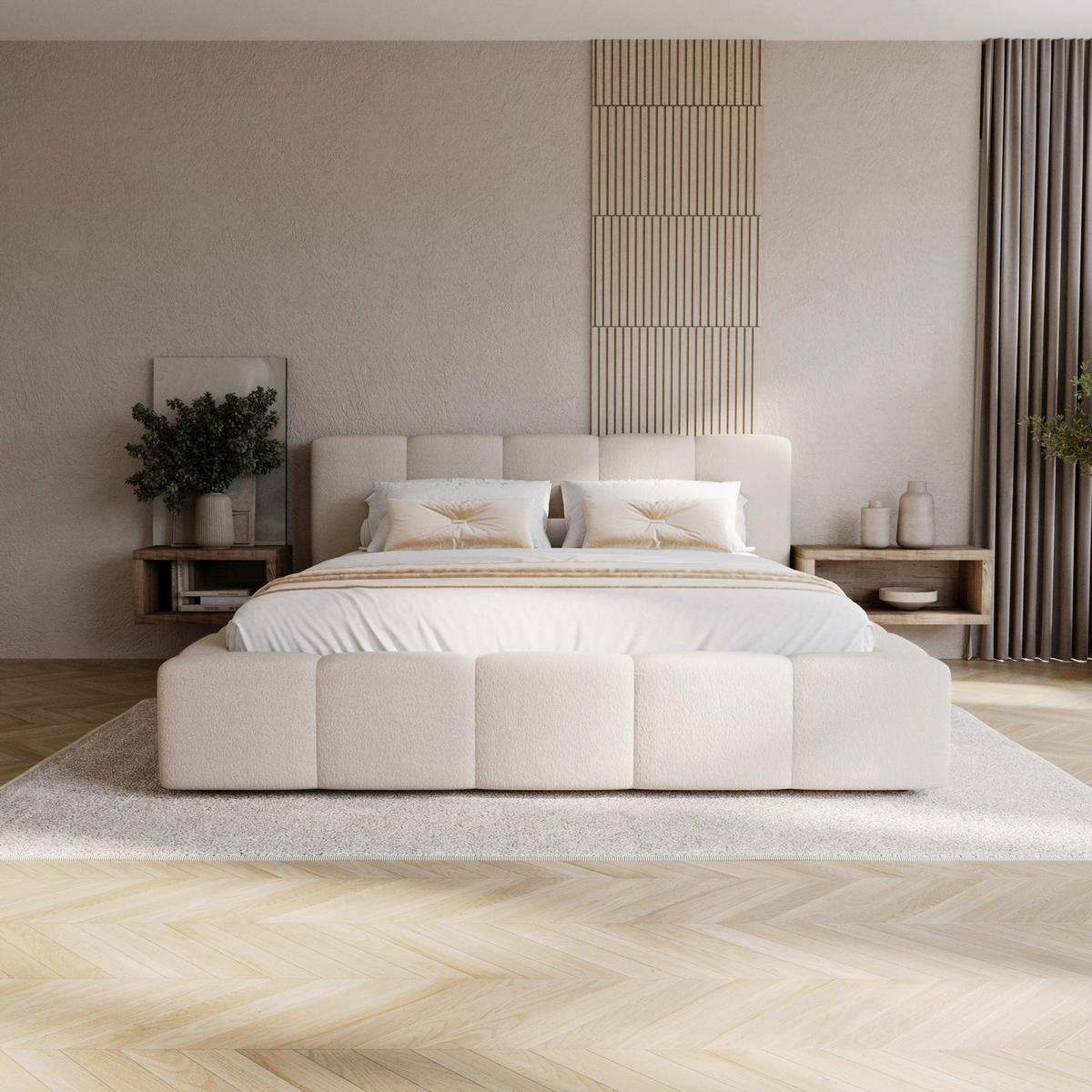POLSTERBETT mit Bettkasten LARAS 160x200 Creme - Creme, Holzwerkstoff (160/200cm) - Compleo24