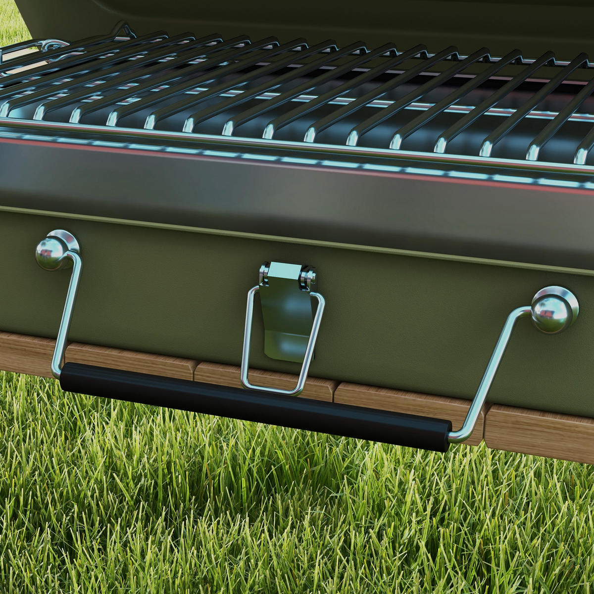 KOFFERGRILL DE-10163 klappbar mit Kohleschale, Ascheauffangschale Grün - Grün, Metall (30/28/47cm) - ComfortXL