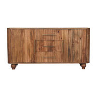 SIDEBOARD mit Golden-Teak-Finish, 3 Schubladen, 2 Innenablagen, 2 Türen, braun - Braun, Holz (146/73/35cm) - Artisan Furniture