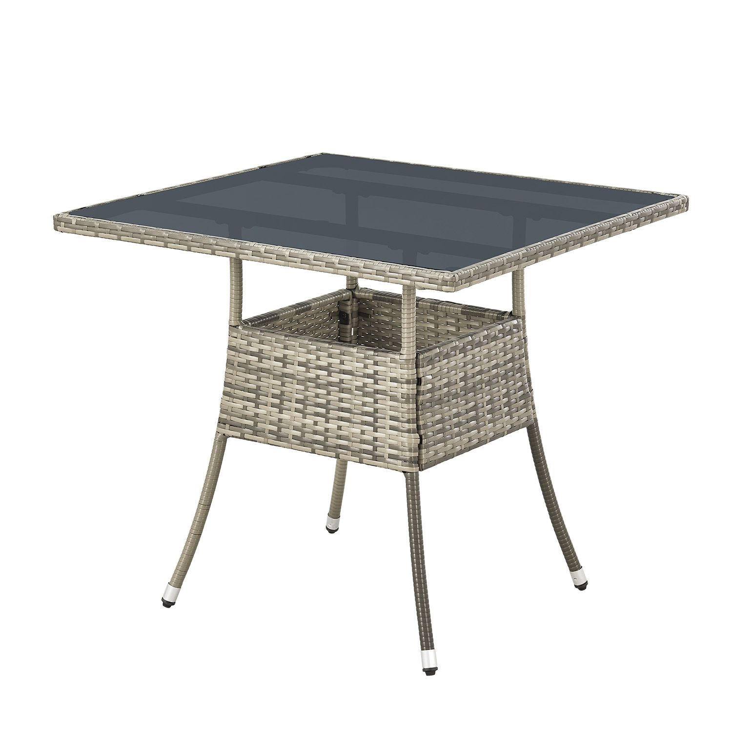 GARTENTISCH Yoro grau 80x80 cm - Grau, Kunststoff (80/80/73cm) - Juskys