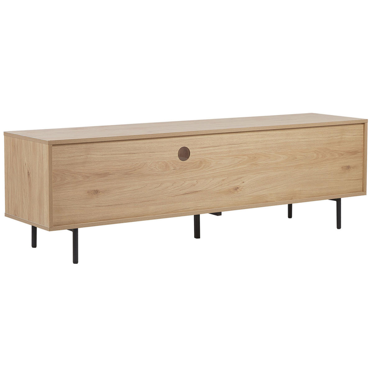 TV-MÖBEL Hellbraun, Weiß, Schwarz ITACA 40/163/50 cm - Hellbraun, Holzwerkstoff (163/50/40cm) - Beliani