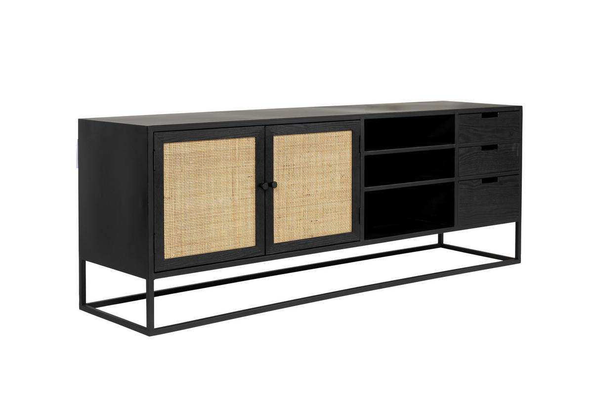 BEISTELLTISCH Lilly - Schwarz - 150/38/55 cm - Schwarz, Holz (150/38/55cm)