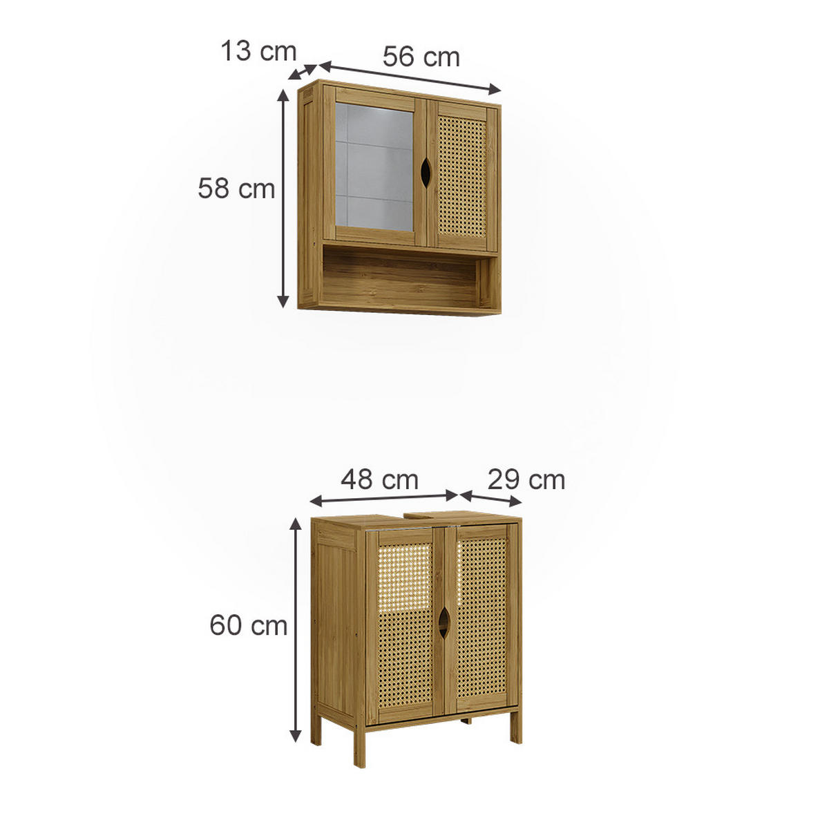 KOUPELNOVÝ NÁBYTEK Liora Bambus - zelená barva, kompozitní dřevo (48/60/29cm) - Vicco