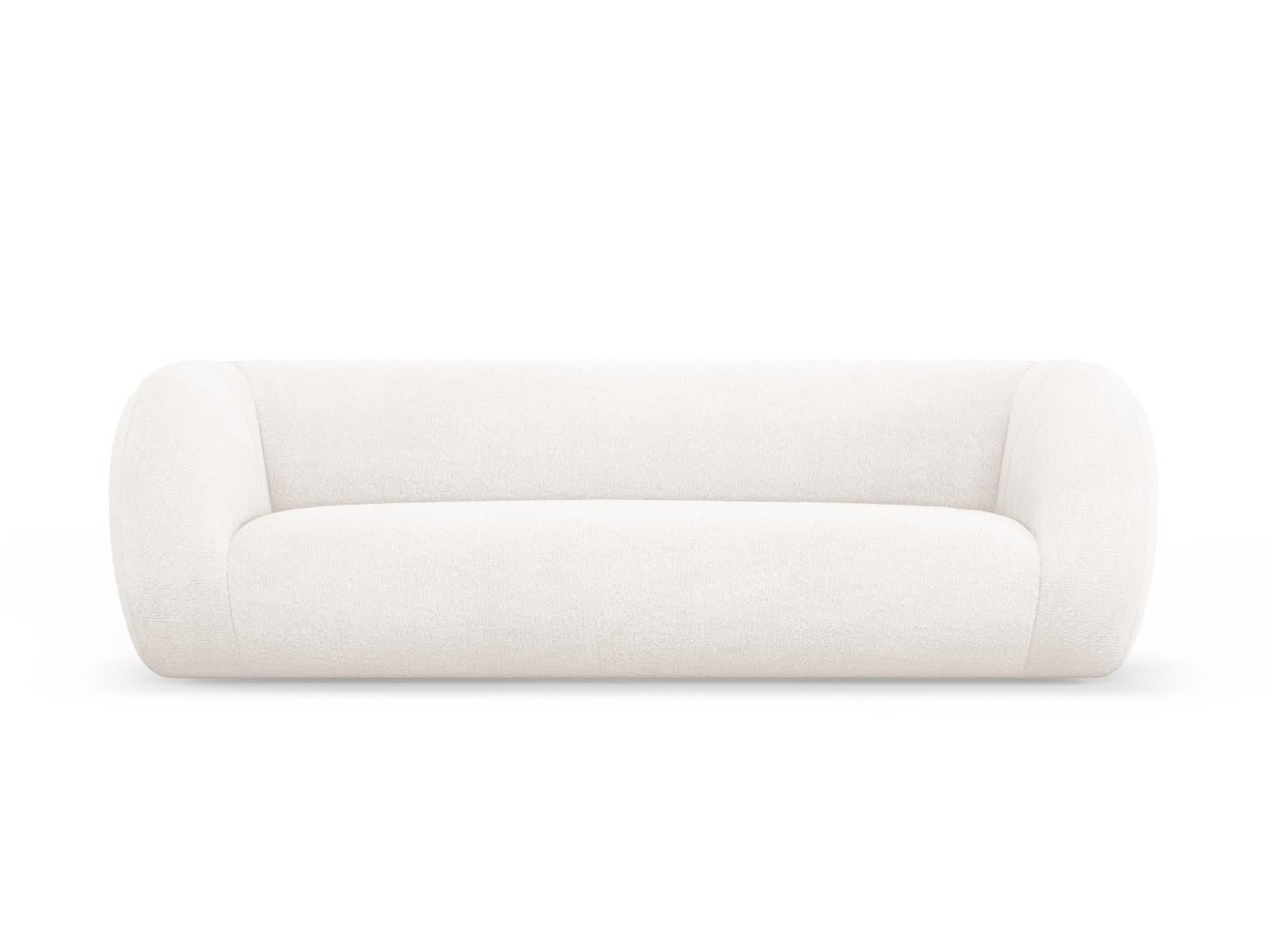 SOFA Essen aus Boucle weiß 3 Sitzplätze - Weiß, Textil (95/86/230cm) - Cosmopolitan Design