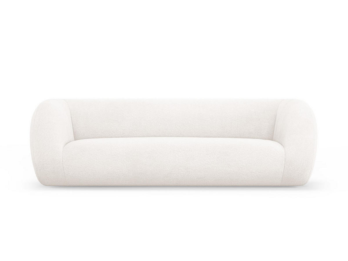 SOFA Essen aus Boucle weiß 3 Sitzplätze - Weiß, Textil (95/86/230cm) - Cosmopolitan Design