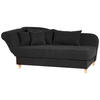 RECAMIERE mit Armteil links klappbar Katia Bezug Veloursstoff Buche natur / schwarz - Schwarz, Kunststoff (190/82/88cm) - 58aufmkessel