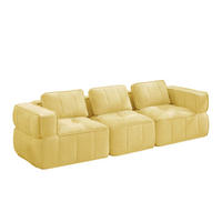 SOFA modular 3-Sitzer Polyester Yellow - Gelb, Textil (217/67/93cm) - IVMEU