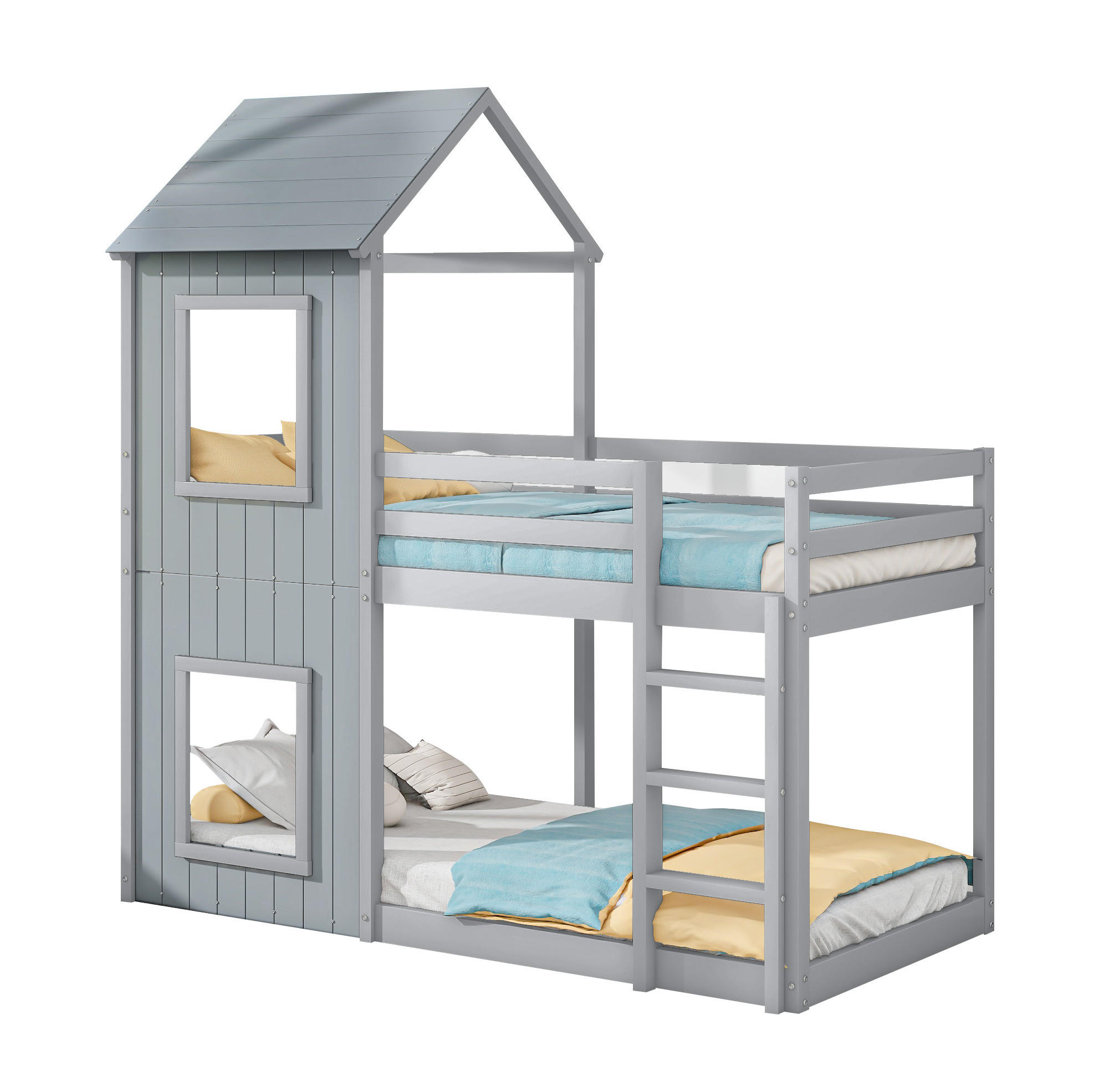 Beauniv Etagenbett Grau 90x200 cm