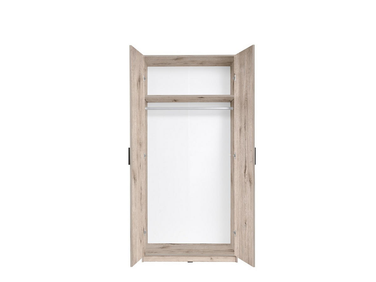 DREHTÜRENSCHRANK LUGERN 91,2/197,6/53,6cm 2-türig Eiche Wellington - Eichefarben, Holzwerkstoff (91.2/197.6/53.6cm) - MASSENO