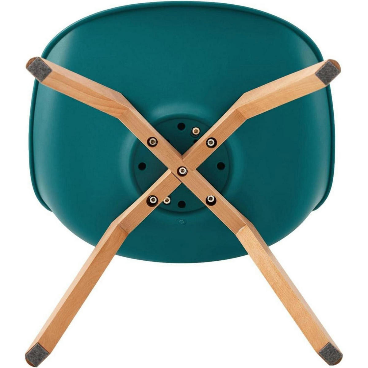 ESSZIMMERSTÜHLE 4er Set Türkis PU-Sitzkissen Buchenholzbeine - Türkis, Kunststoff (47.5/82/41cm)
