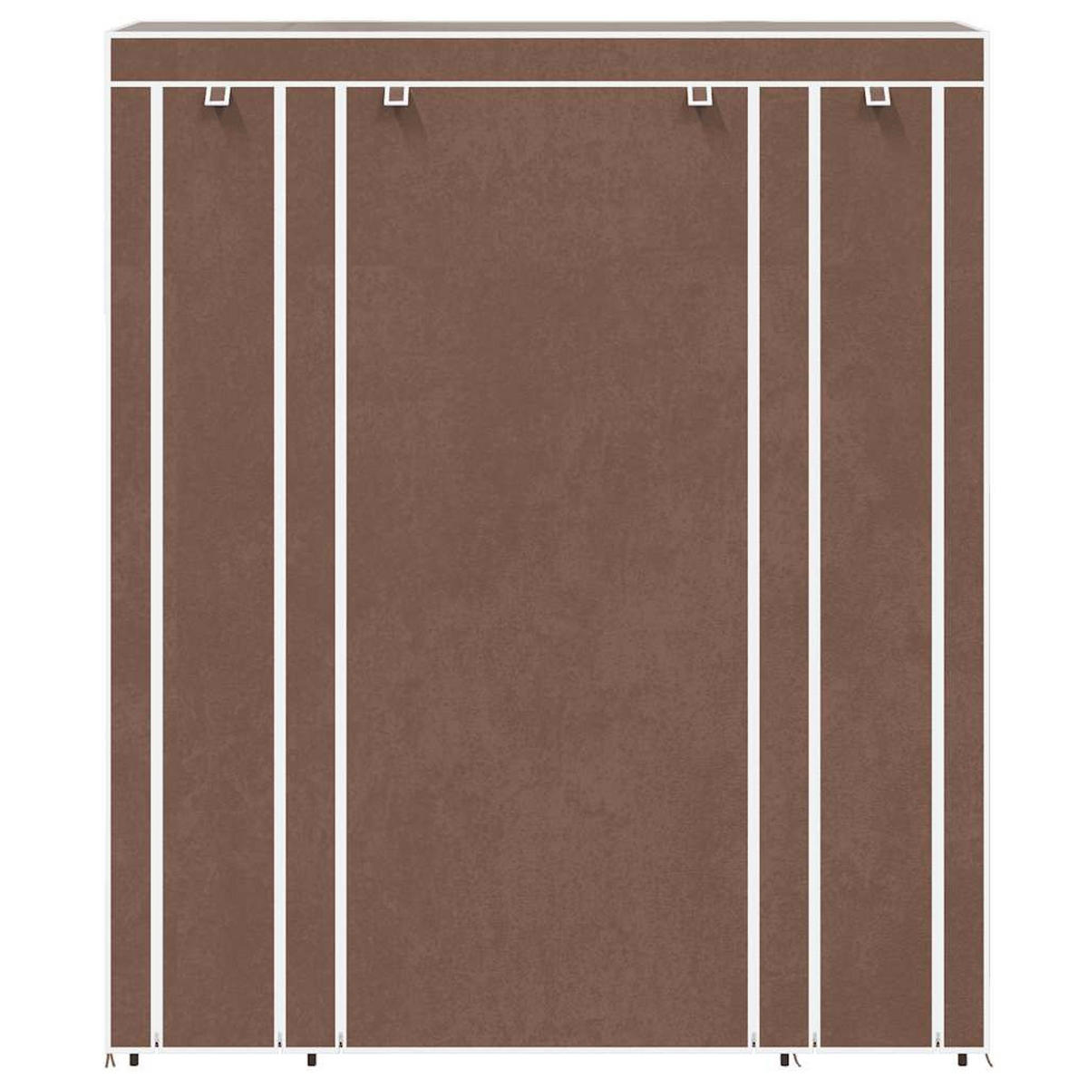 STOFFSCHRANK mit 11 Fächern, 3 Rolltüren 45/150/176 cm Braun - Braun, Holz/Textil (150/176/45cm) - vidaXL