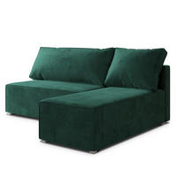 ROHOVÁ SEDAČKA BRISO tmavě zelená - šedá/tmavě zelená, dřevo/textil (200/140cm) - MASSENO