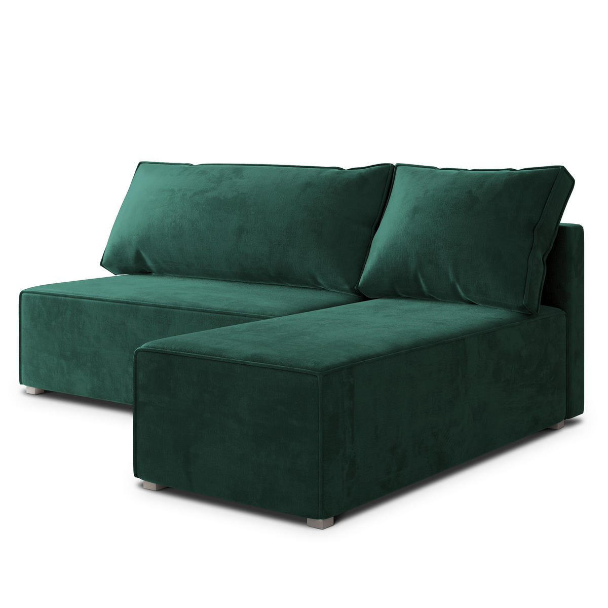 ROHOVÁ SEDAČKA BRISO tmavě zelená - šedá/tmavě zelená, dřevo/textil (200/140cm) - MASSENO