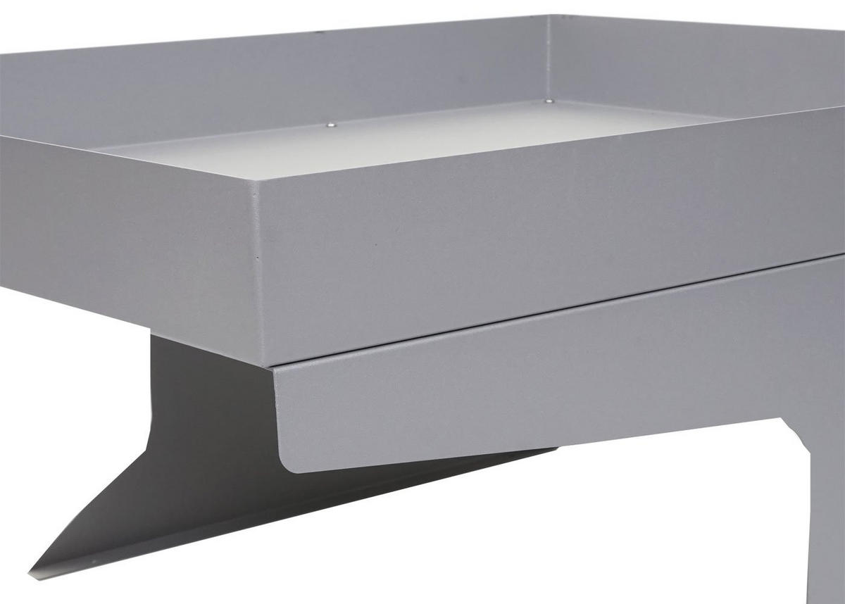 MÄHROBOTER-GARAGE mit Pflanzkasten 37x60x70cm Metall Grau - Grau, Metall (60/37/70cm) - PROREGAL