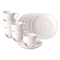 ESPRESSOTASSEN MIT UNTERTASSEN Rose Garden weiß 70 ml 6er Set - Weiß, Keramik (11.7/7.7/11.7cm) - Villeroy & Boch