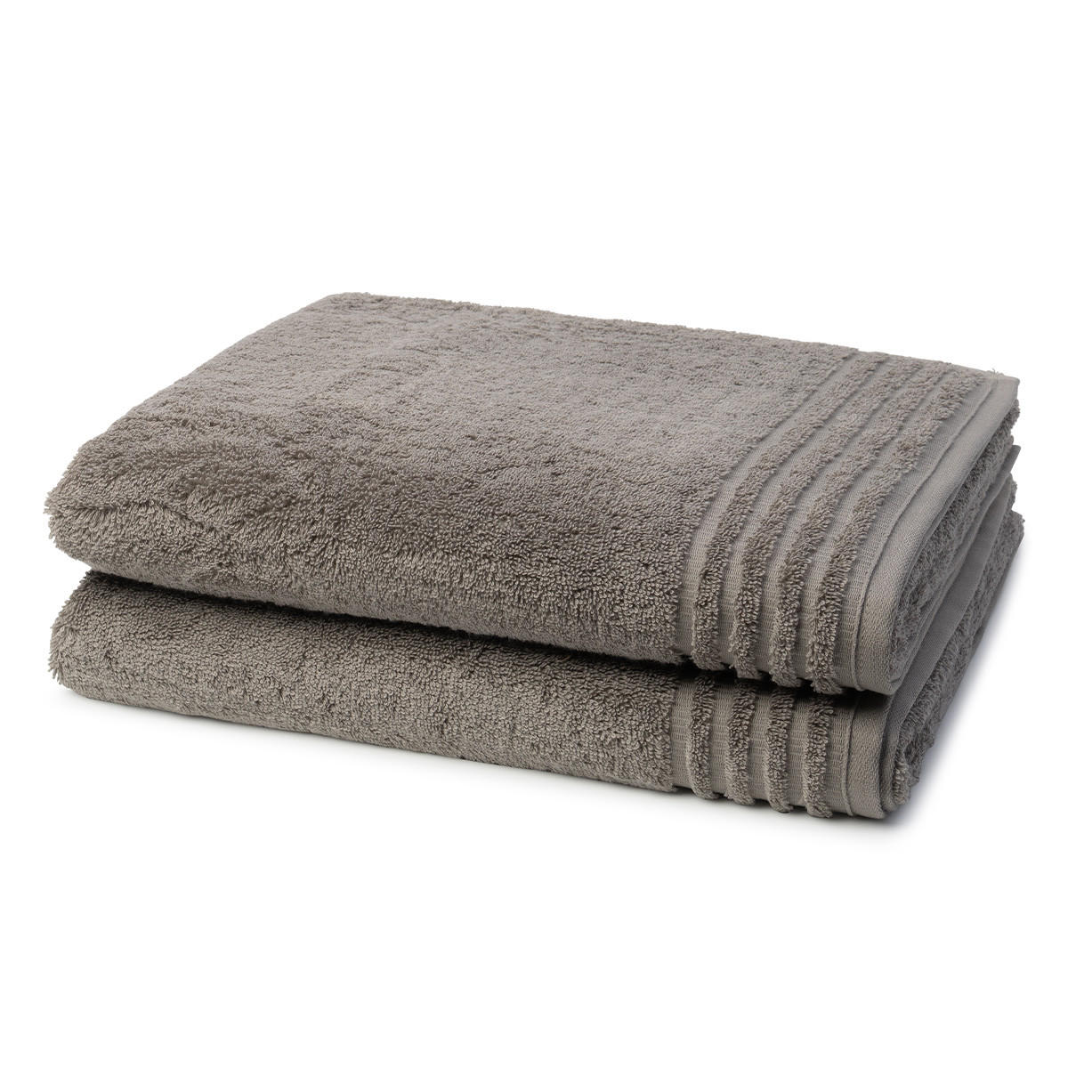 DUSCHTUCH Vienna Style Supersoft 2er-Set - Grau, Textil (50/100cm) - Vossen
