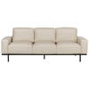 3-SITZER-SOFA Stoff cremefarben Lederoptik Sovik - Beige, Textil (215/72/87cm) - Beliani