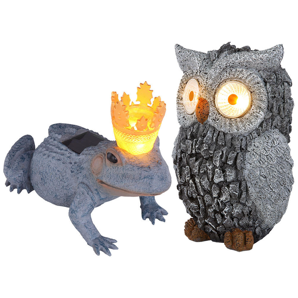 LED AUSSENLEUCHTE Steinoptik Grau 2er Set - Grau, Kunststoff (13.5/11.5/19.5cm) - Globo Lighting