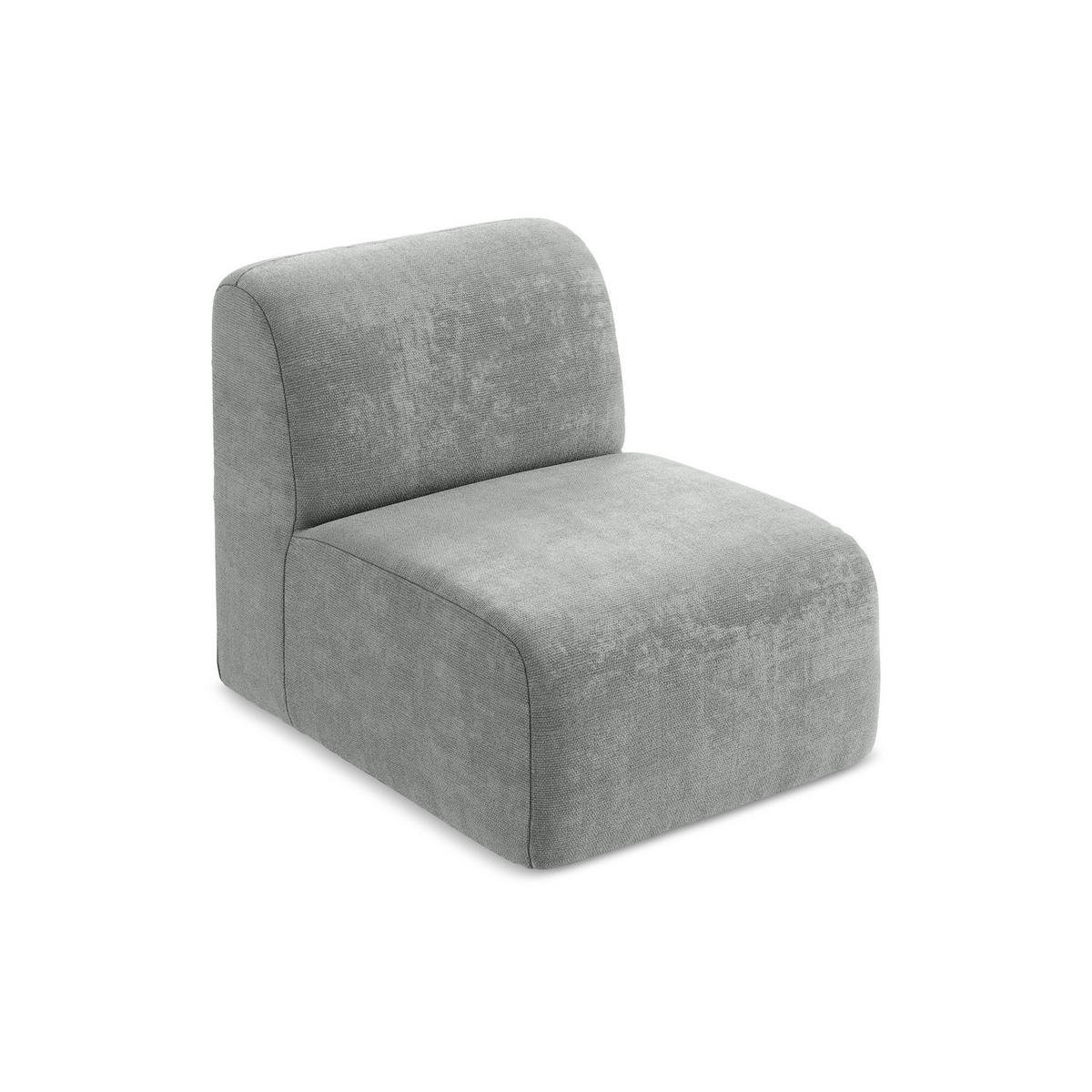 SOFAELEMENT Chenille Stoff Grau - Schwarz/Grau, Holzwerkstoff/Kunststoff (70/75/94cm) - LaMiaSofa