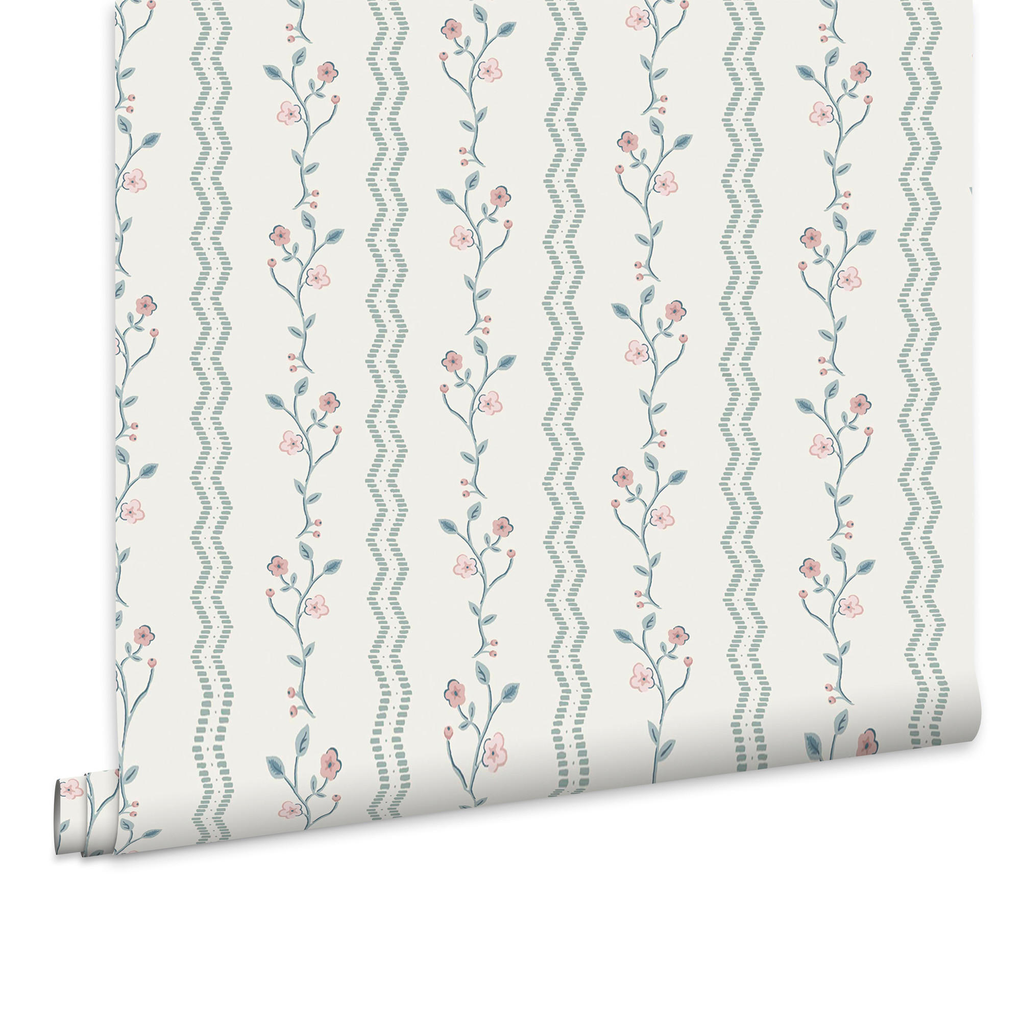 VLIESTAPETE STREIFEN BLAU LANDHAUSSTIL 52/1000 CM - Pastellblau/Pastellgrün, Papier/Kunststoff (52/1cm) - LAURA ASHLEY