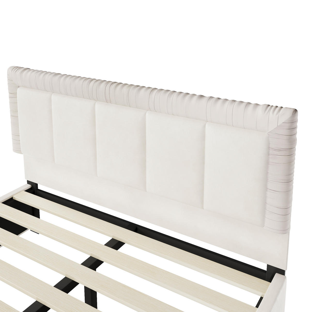 POLSTERBETT aus französischem Samt 140x200 cm Beige mit 2 Schubladen - Beige, Textil (140/200cm) - Modfu