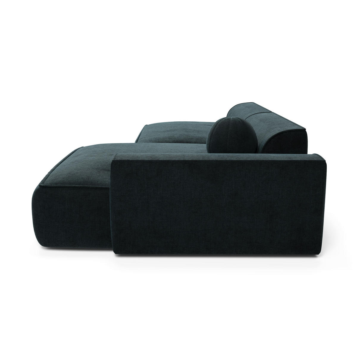 ECKSOFA RECHTS Samt Pfauenblau 260cm - Blau/Hellblau, Textil (260/155cm) - Sia Home