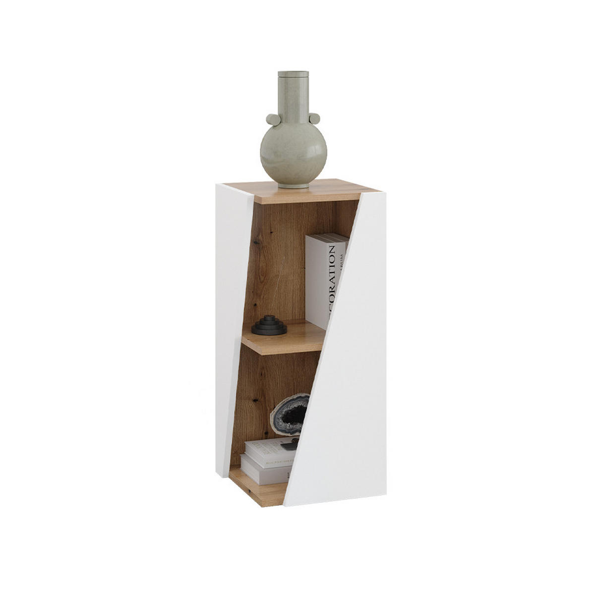 MIDISCHRANK Benno Weiß/Artisan 31.6 x 70.5 cm mit offenen Ablagen - Weiß, Holzwerkstoff (31.6/70.5/31.6cm) - Vicco