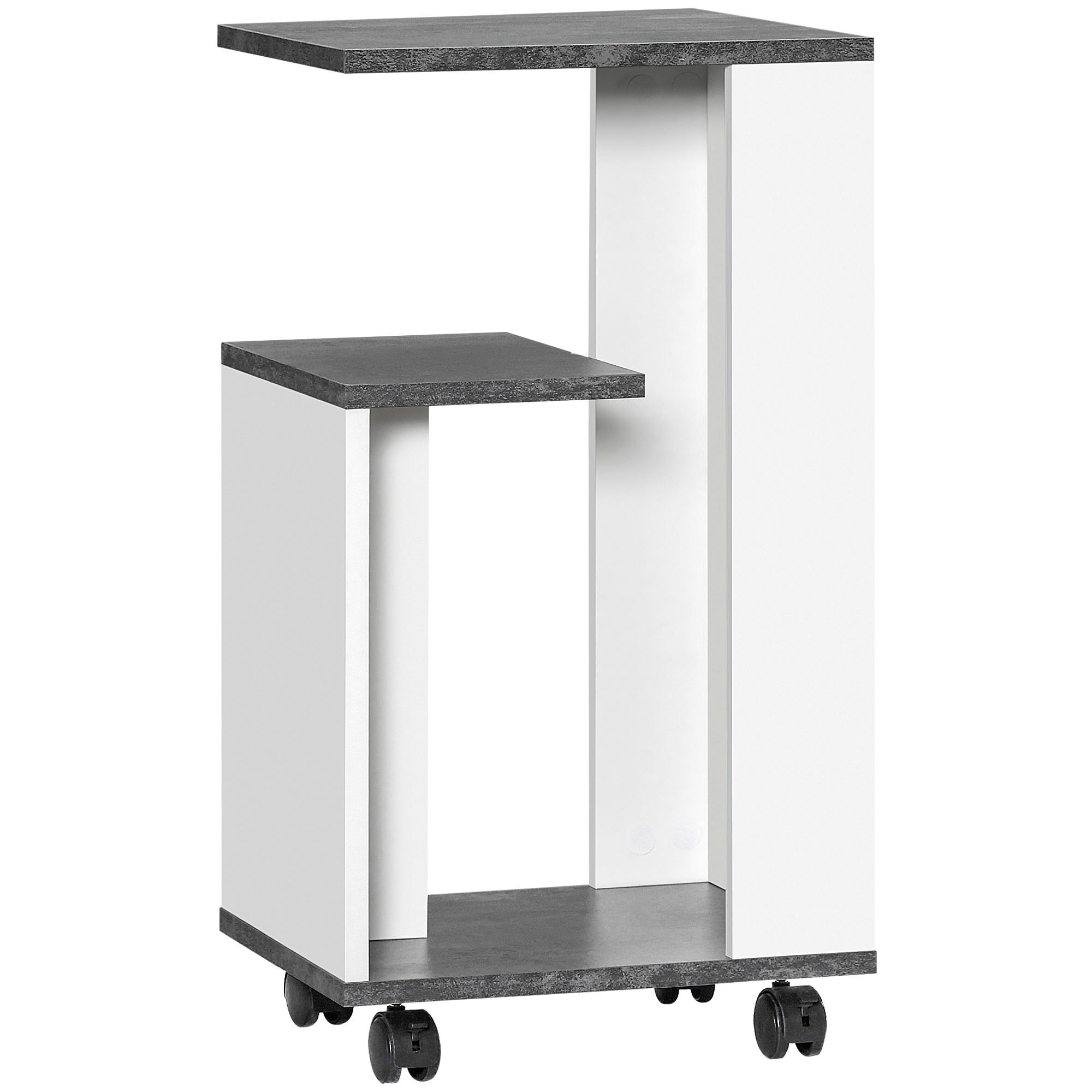 BEISTELLTISCH, Spanplatte, Grau/Weiß, 35 x 29,5 x 65,5 cm - Weiß/Grau, Metall (29.5/65.5/35cm) - HOMCOM