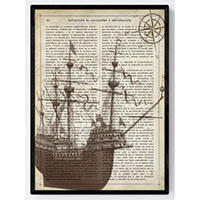 POSTER Alten Bootes A4 Schwarzer Rahmen - Schwarz, Papier (29.7/5/21cm) - Nacnic