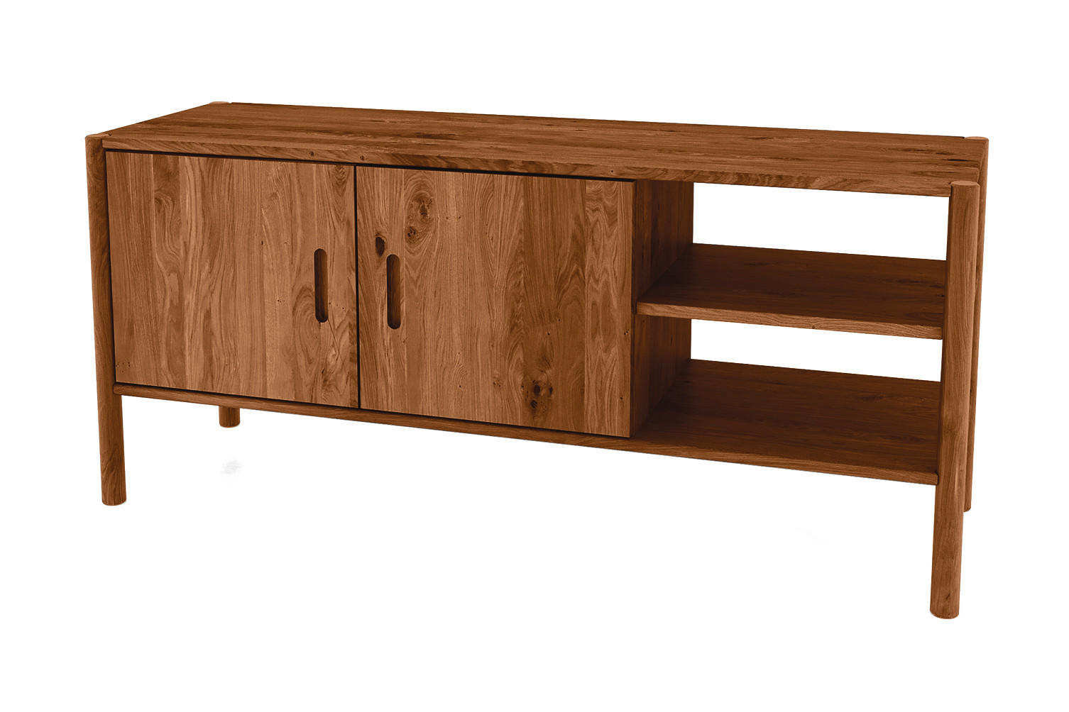 KOMMODE INA Wildeiche - Mokka, Holz (142/64/46cm) - byoak
