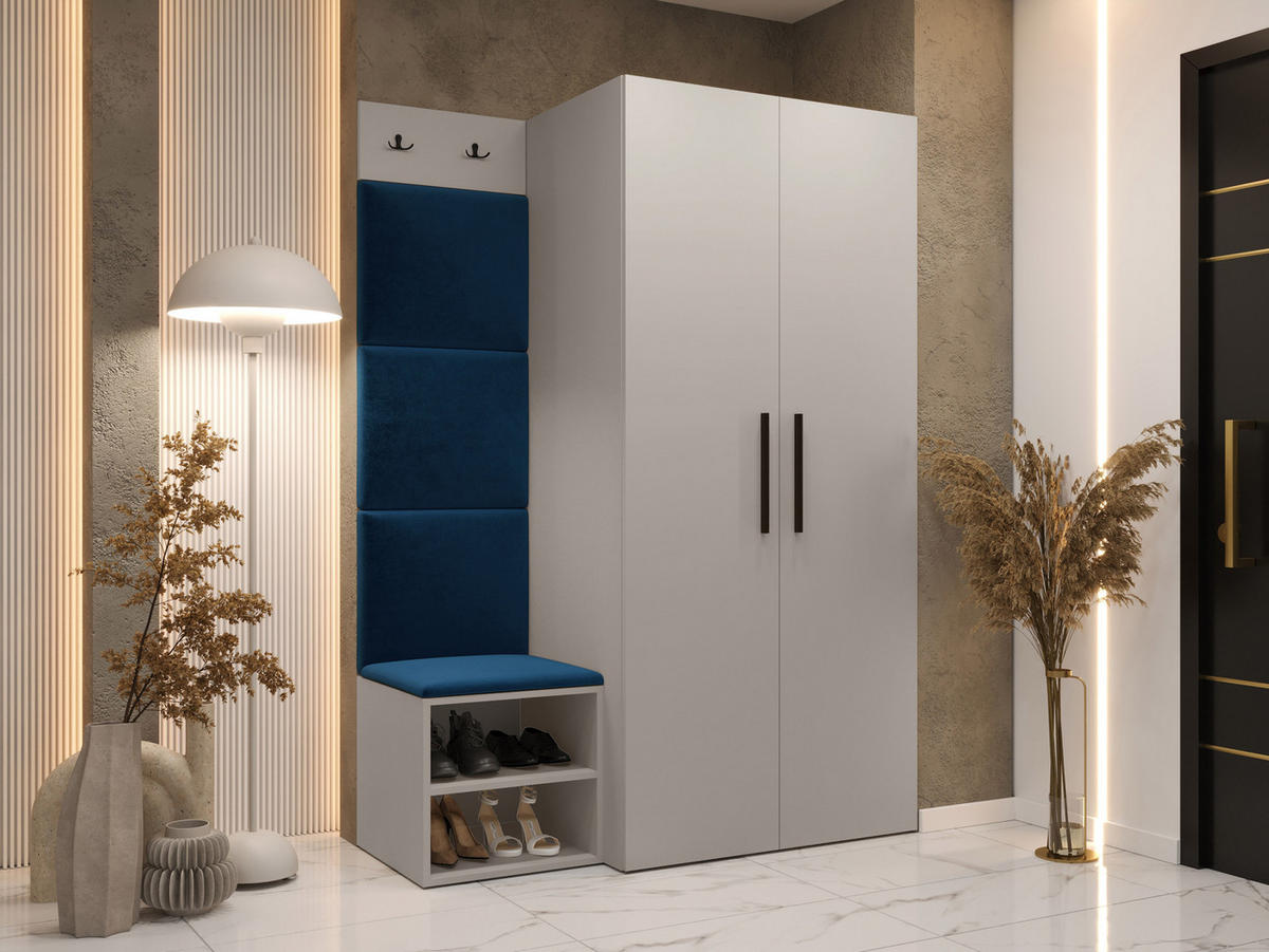 GARDEROBEN-SET Medi IV - Blau/Kaschmir, Holzwerkstoff/Kunststoff (80/191/50cm) - MIRJAN24